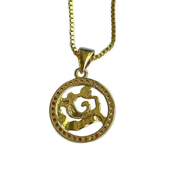 Gold Plated CAPRICORN‎ Sing Zodiac Horoscope Pendant Necklace - Picture 4 of 11